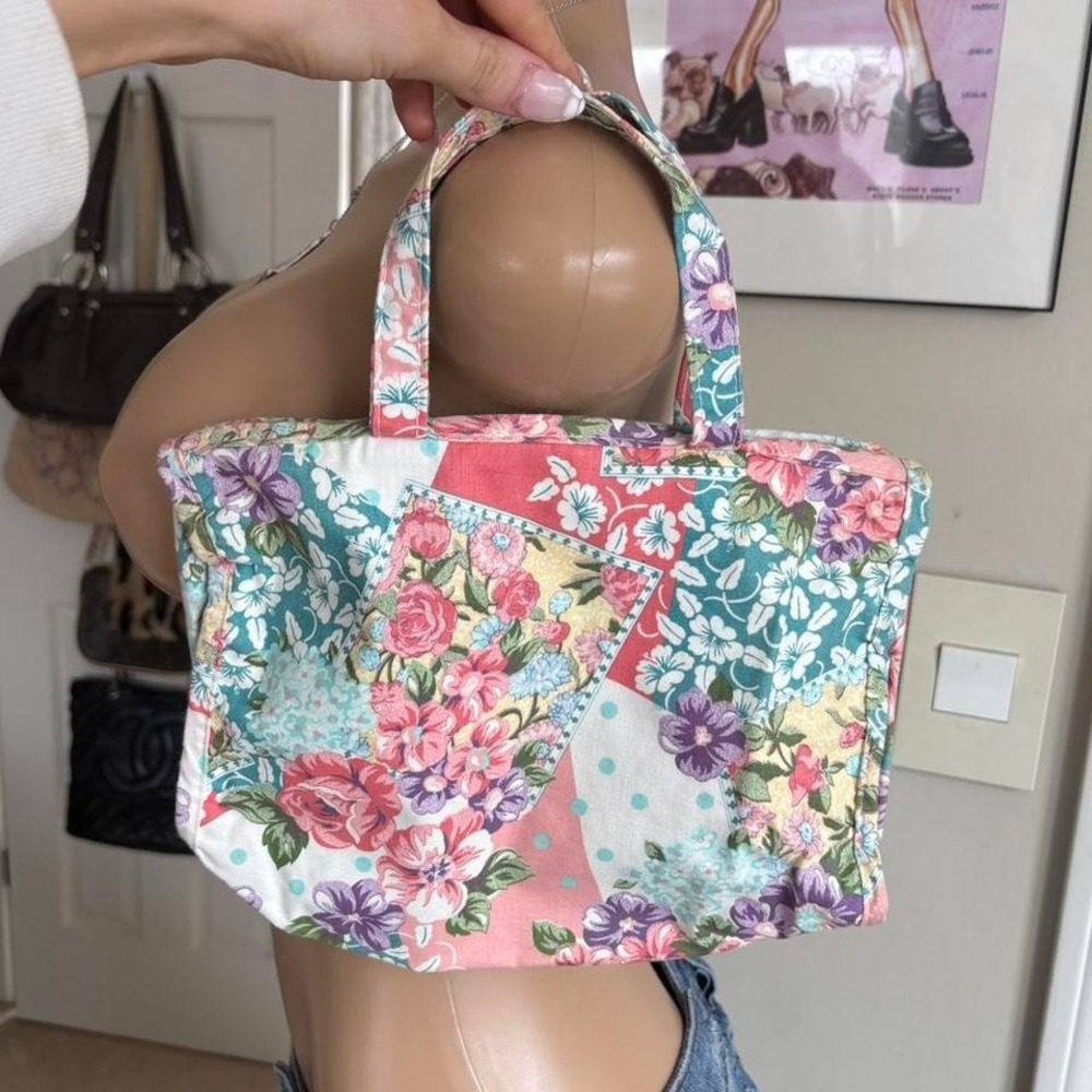 Vintage Floral Patchwork Tote Bag